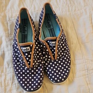 Keds Navy and White Polka Dot Sneakers